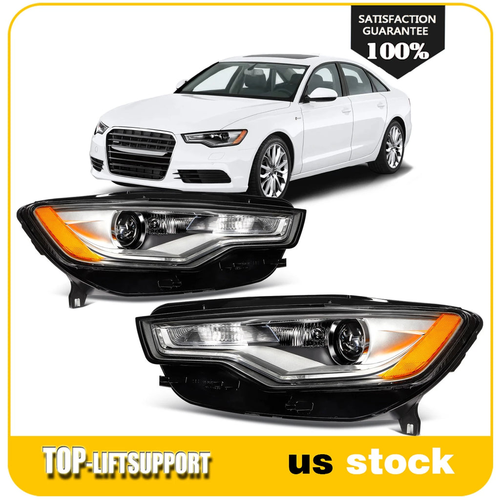 2Pcs HID Headlight Assembly for Audi A6 (2012–2015) with Projector