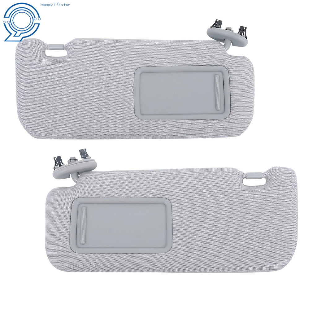 Set of 2 Sun Visors for Toyota Corolla (2009–2013) Gray with Mirror