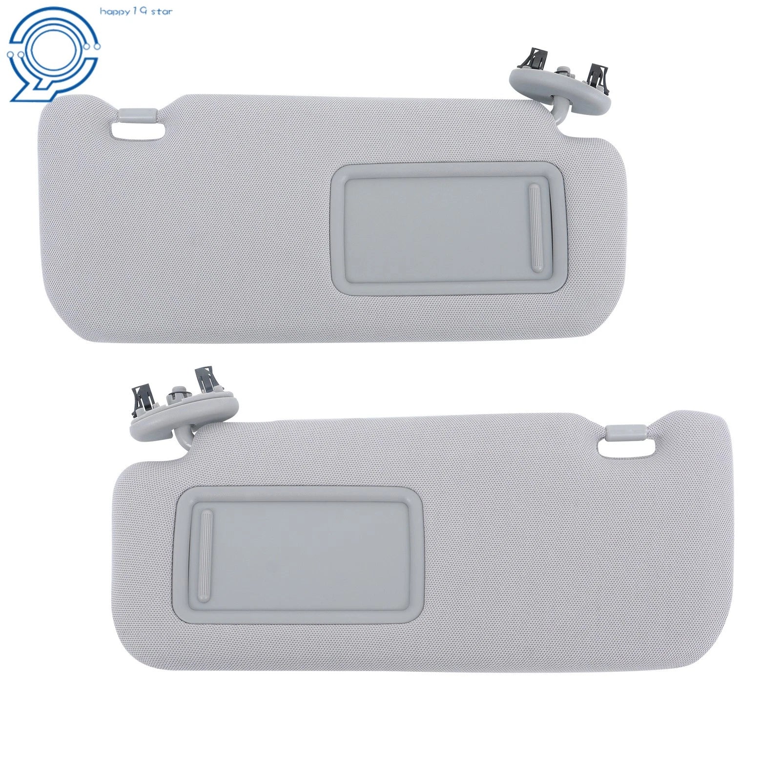 Set of 2 Sun Visors for Toyota Corolla (2009–2013) Gray with Mirror
