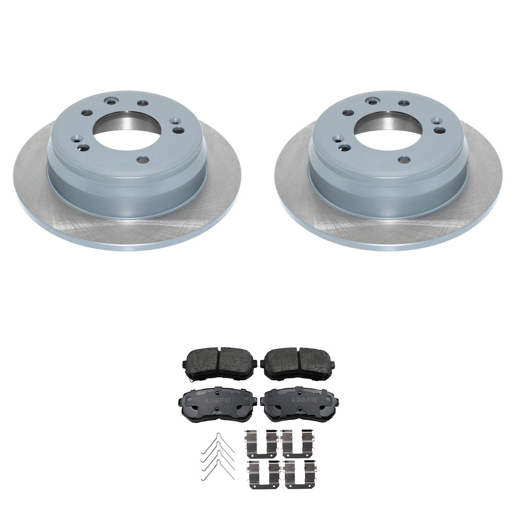 Set of 2 DuraGo Rear Rotors & Akebono ProACT Ceramic Pads for Elantra Tucson (2011–2023)