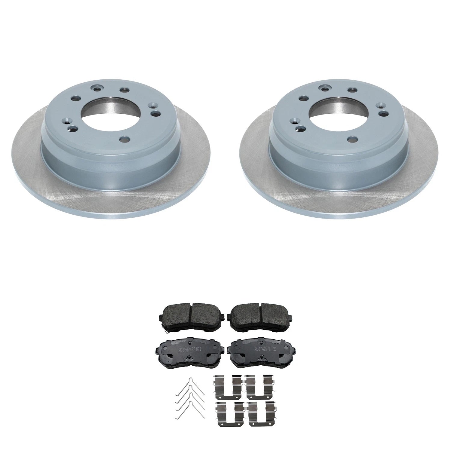 Set of 2 DuraGo Rear Rotors & Akebono ProACT Ceramic Pads for Elantra Tucson (2011–2023)