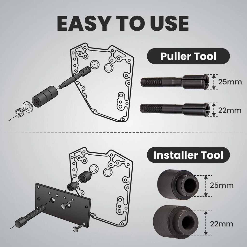Twin Cam Inner Bearing Installer Puller Tool for Harley Twin Cam (1999–Present)