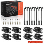 Set of 8 Ignition Coils, Spark Plugs & Wires for GMC Cadillac 