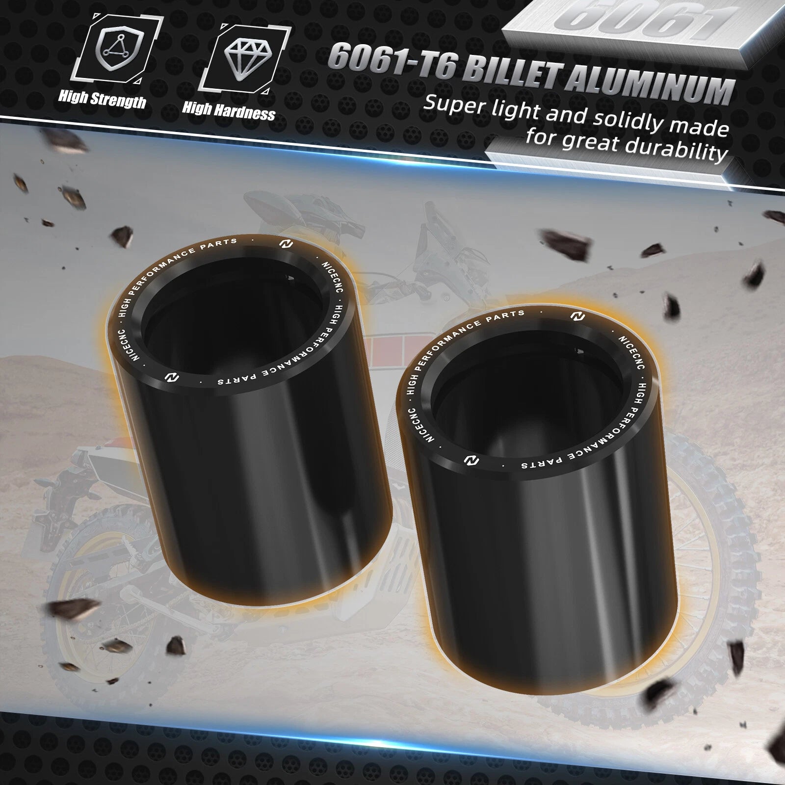 2X Front Wheel Spacers Collar for Yamaha Tenere 700 XTZ07 XTZ700 (2019–2024)