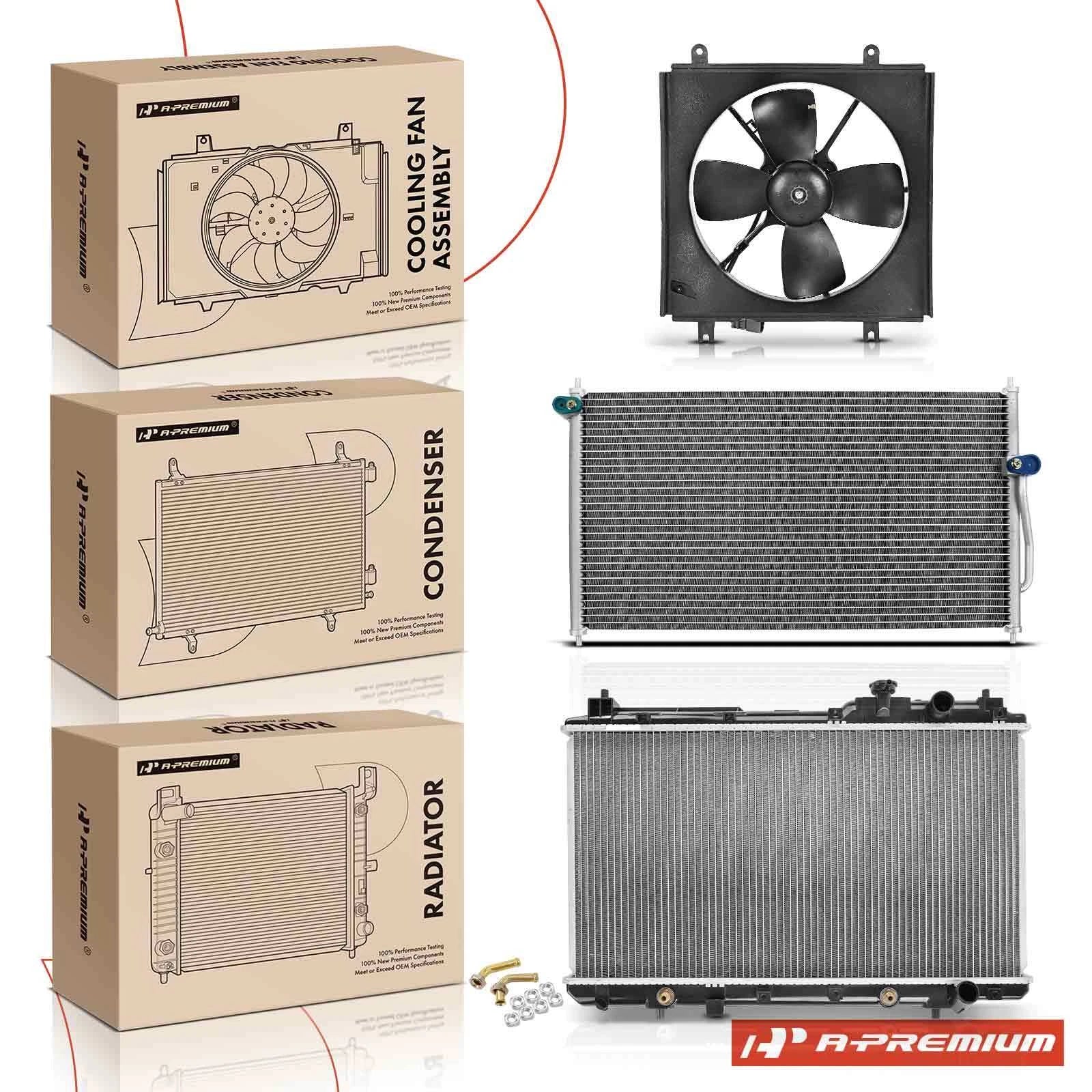 Radiator, AC Condenser & Cooling Fan Assy Kit for Honda CR-V (1997–2001)