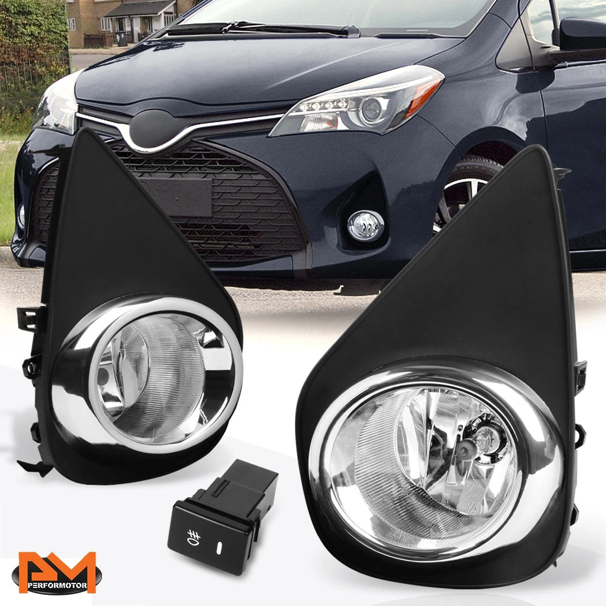 Clear Lens Front Bumper Fog Lights for Yaris XP130 (2015–2016)