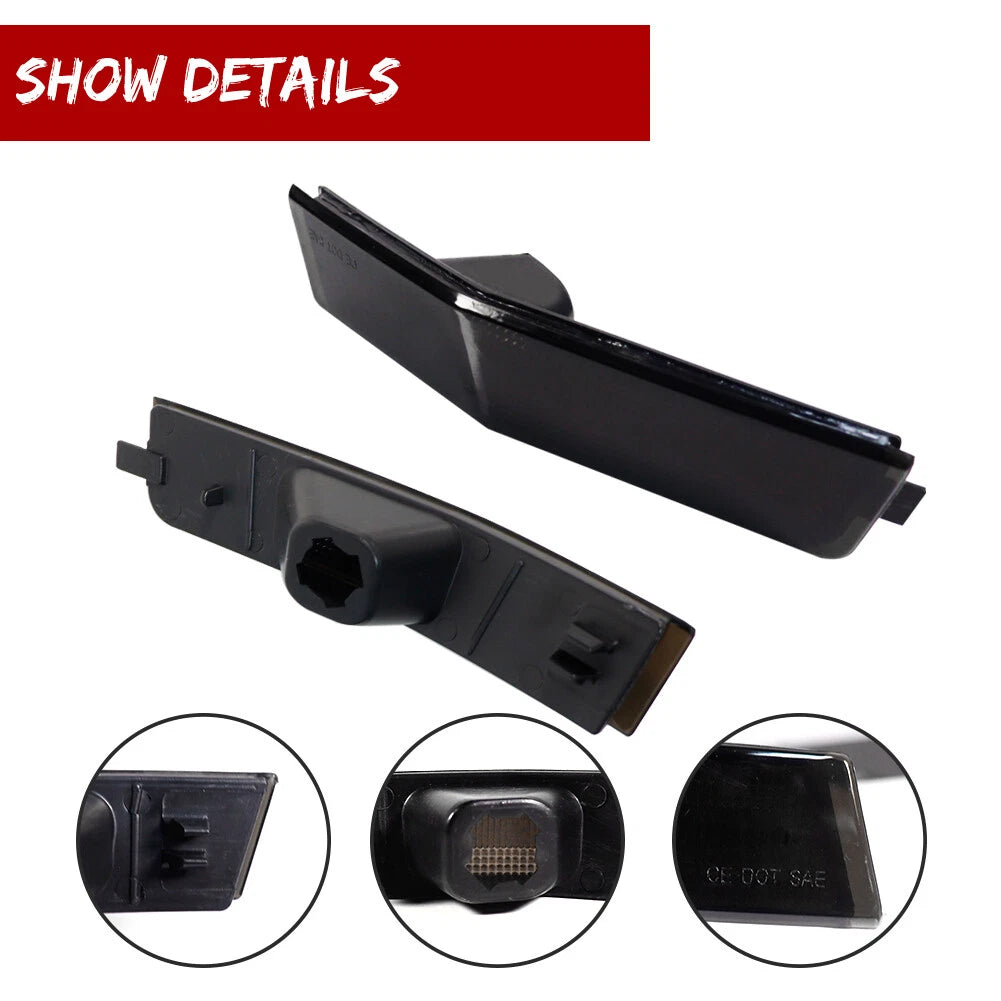 2X Smoke Lens Rear Bumper Side Marker Lights for Lincoln MKX (2007–2010)