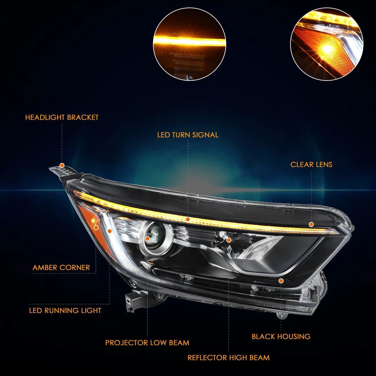 LED Projector Headlight for Honda CR-V (2017–2022) - Right Side