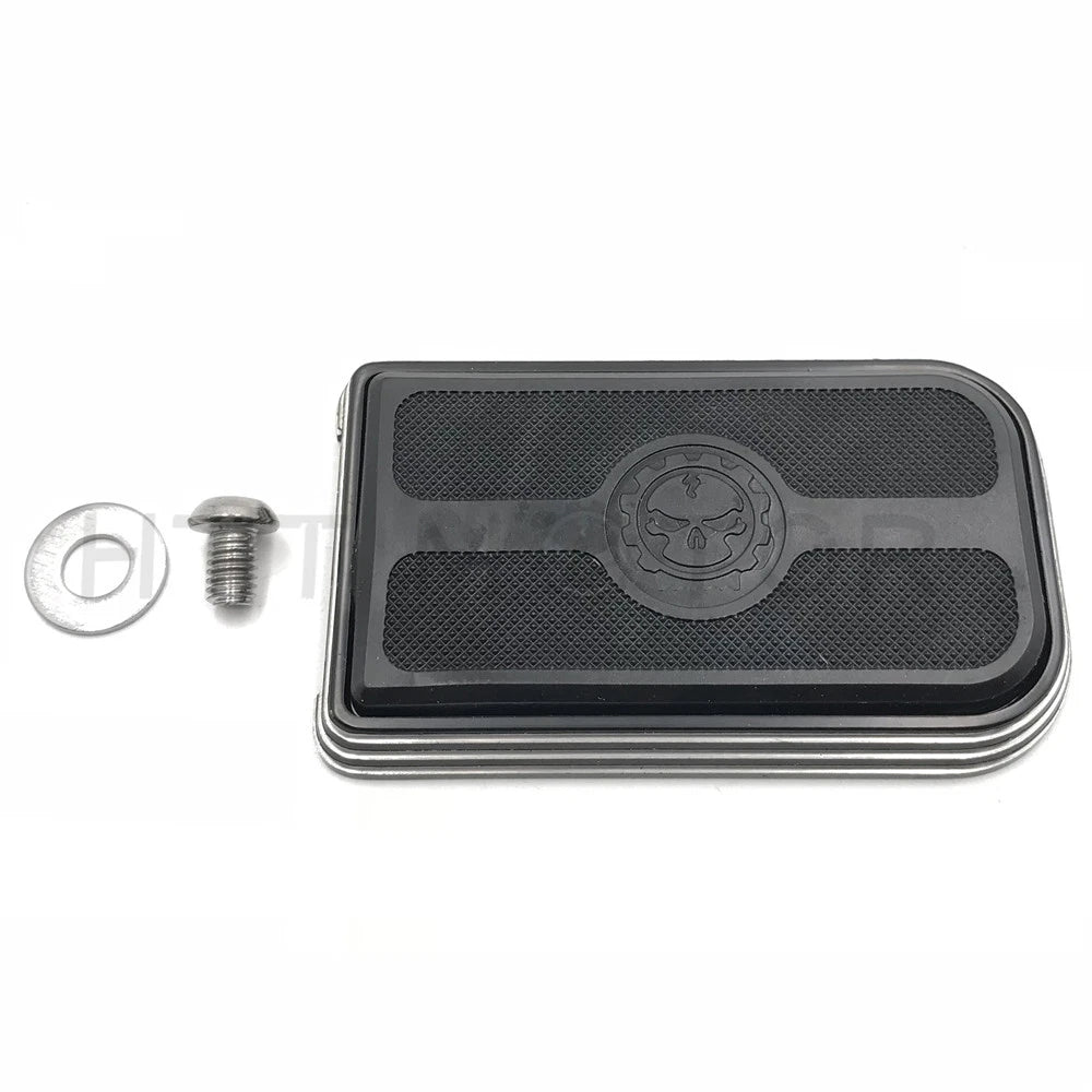 Black Gear Skull Brake Pedal Pad for Harley Street Glide FLHX (2014–2023)