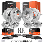 Set of 4 Drilled Rotors & Brake Pads for Acura ZDX MDX (2010–2013)