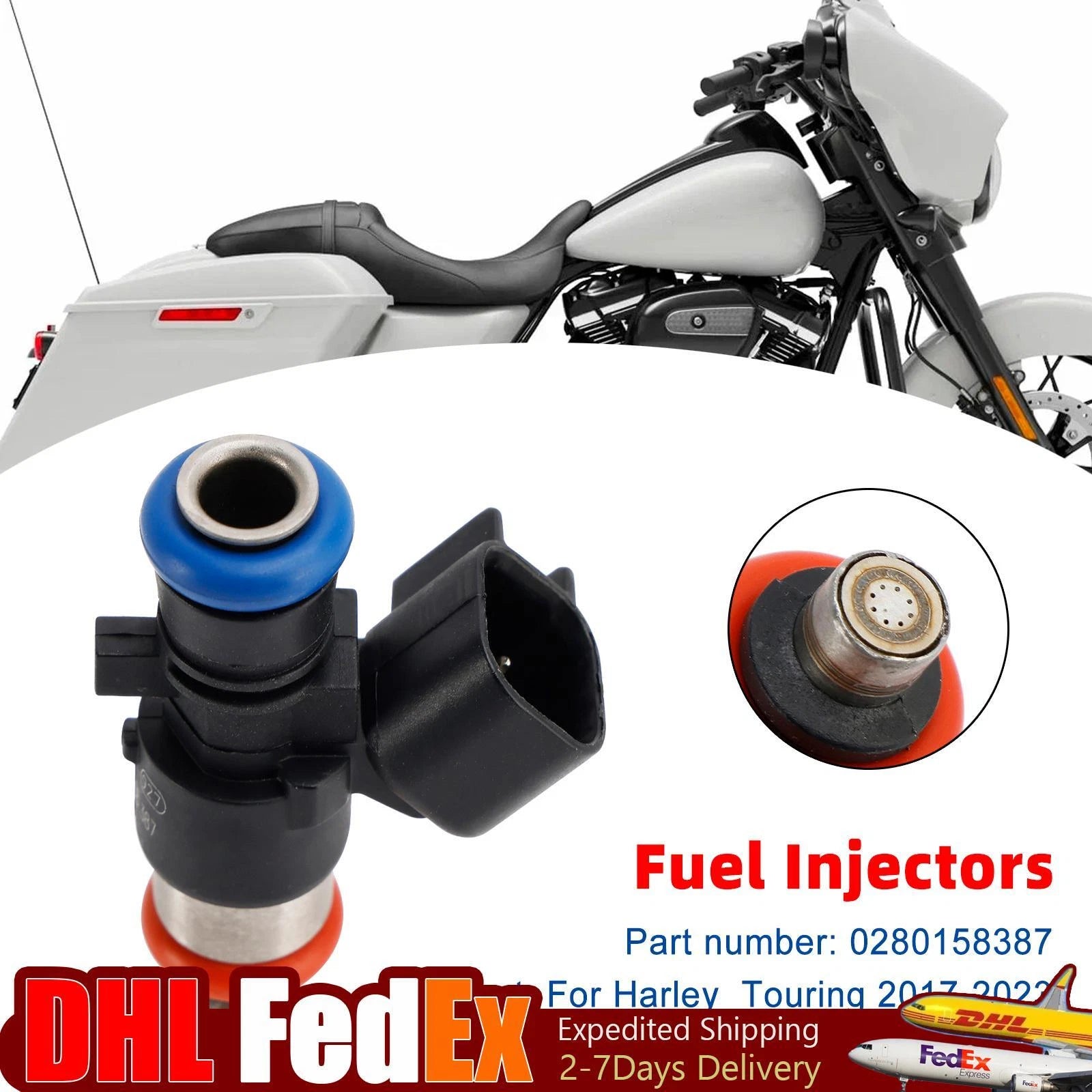 Set of 4 Fuel Injectors for Harley Touring FLHXSE CVO Street Glide (2017–2023) 0280158387