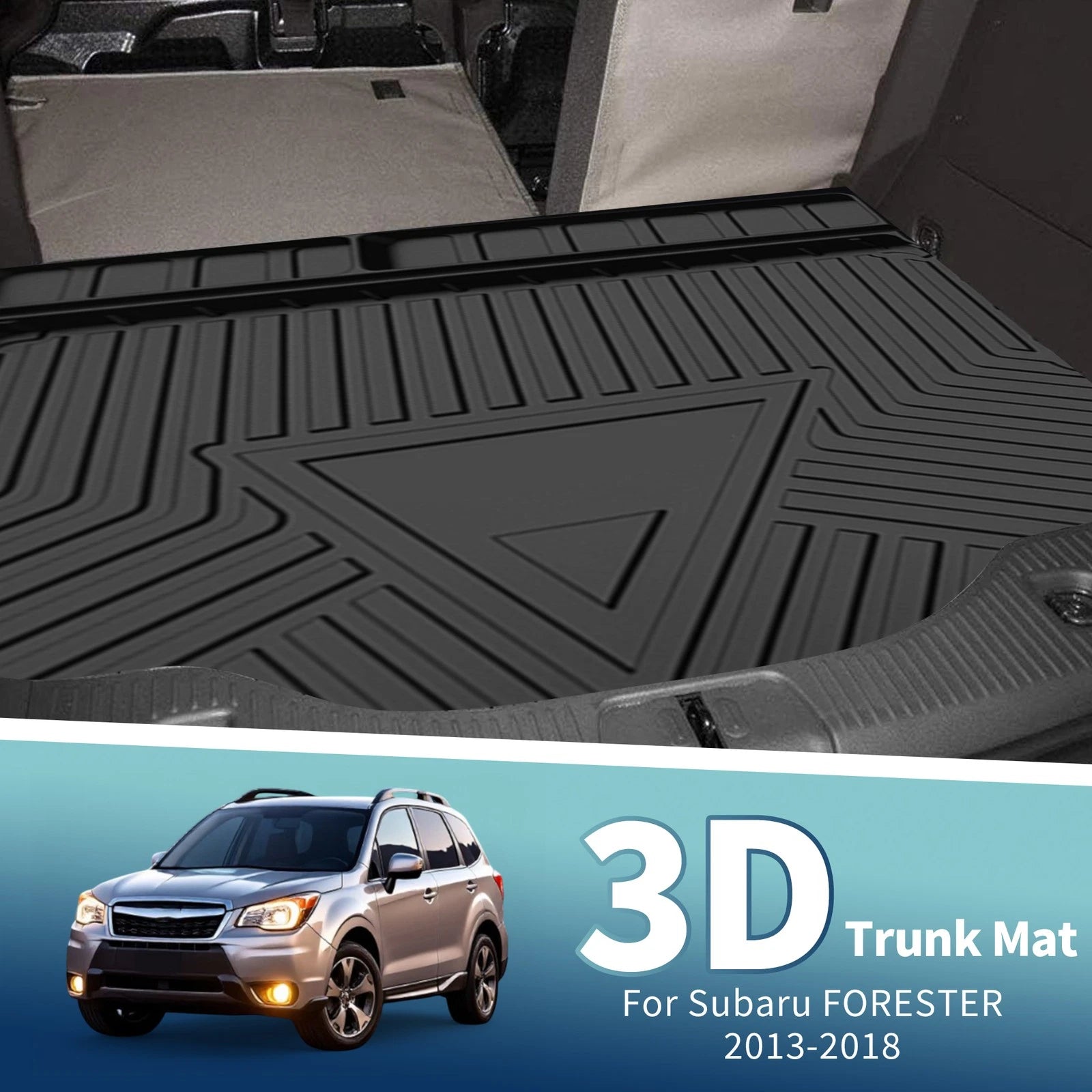 Flat Face Cargo Liner Rear Trunk Mat for Subaru Forester (2013–2018) TPE