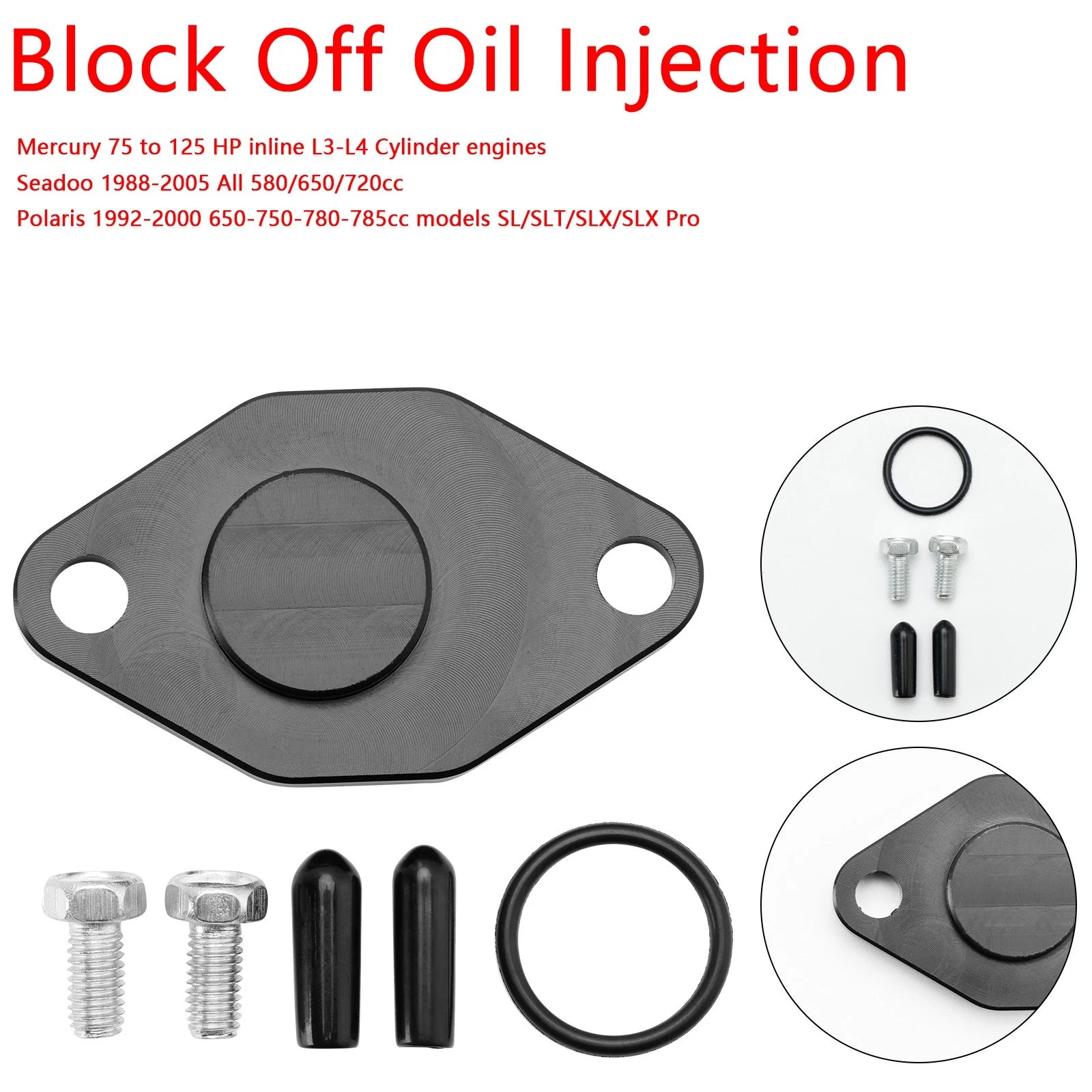 Block Off Oil Injection for Mercury 75-125 HP (1988–2005)