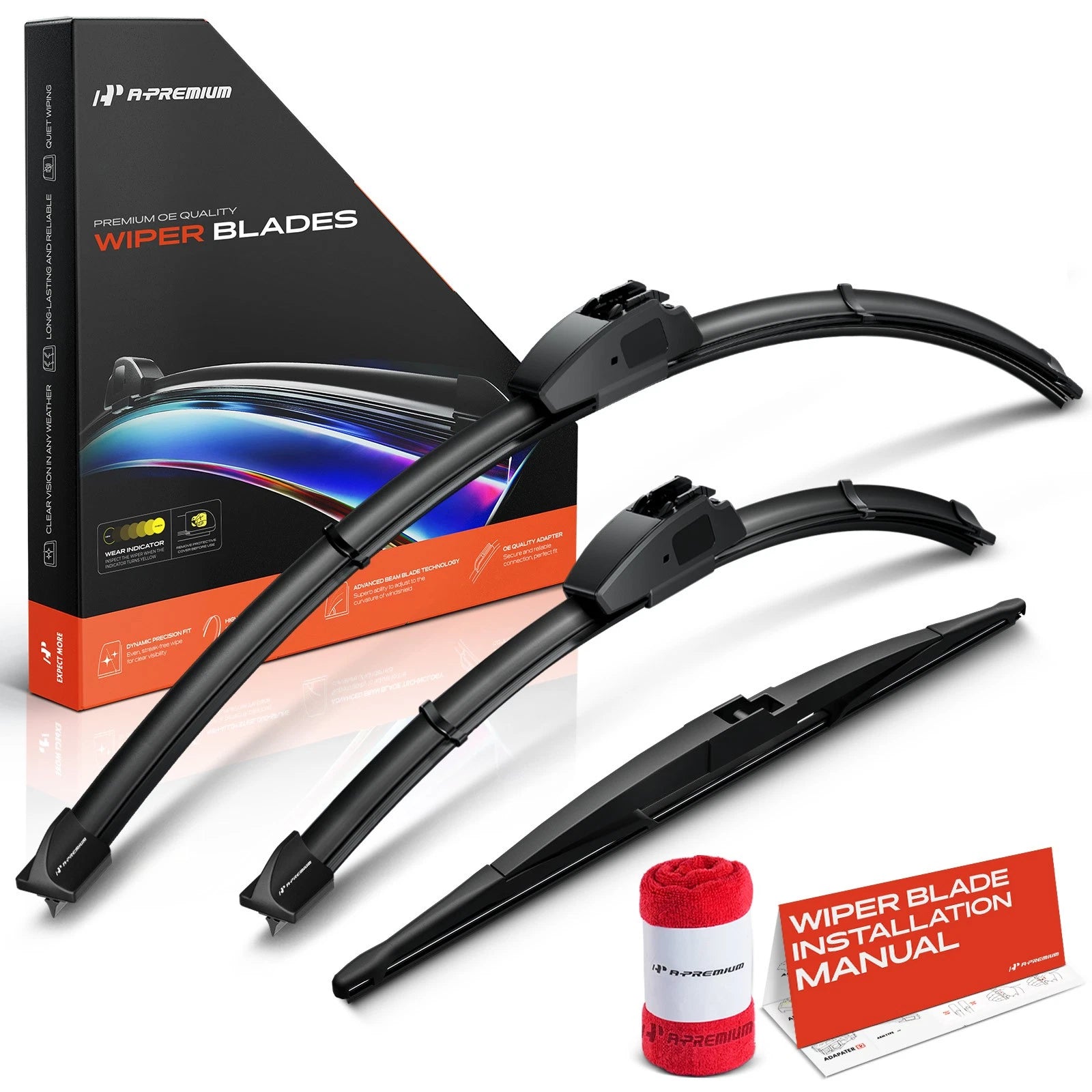 3Pcs Windshield Wiper Blades for Toyota Prius Lexus (2010–2015)