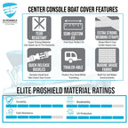 Boat Cover for Clearwater 2100 Baystar Bay Center Console (600D)
