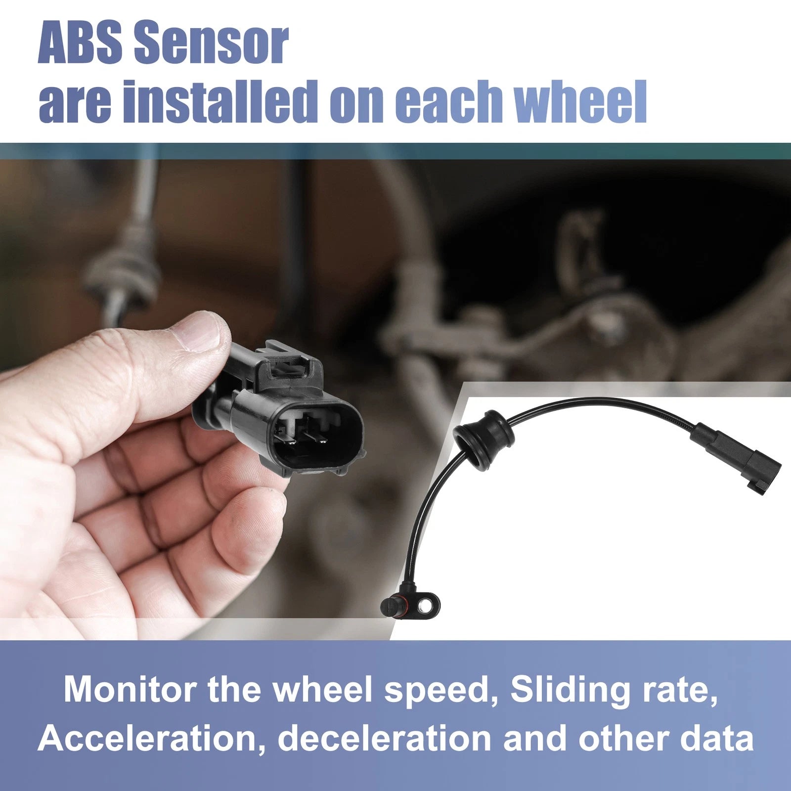 Set of 2 Rear ABS Wheel Speed Sensors No. 25913456 for Chevrolet 