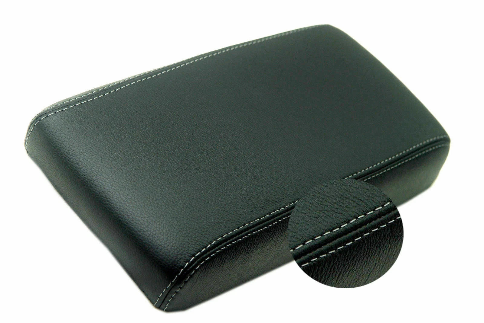 Leather Console Lid Armrest Cover for Nissan Pathfinder (1996–2004) Gray Stitch