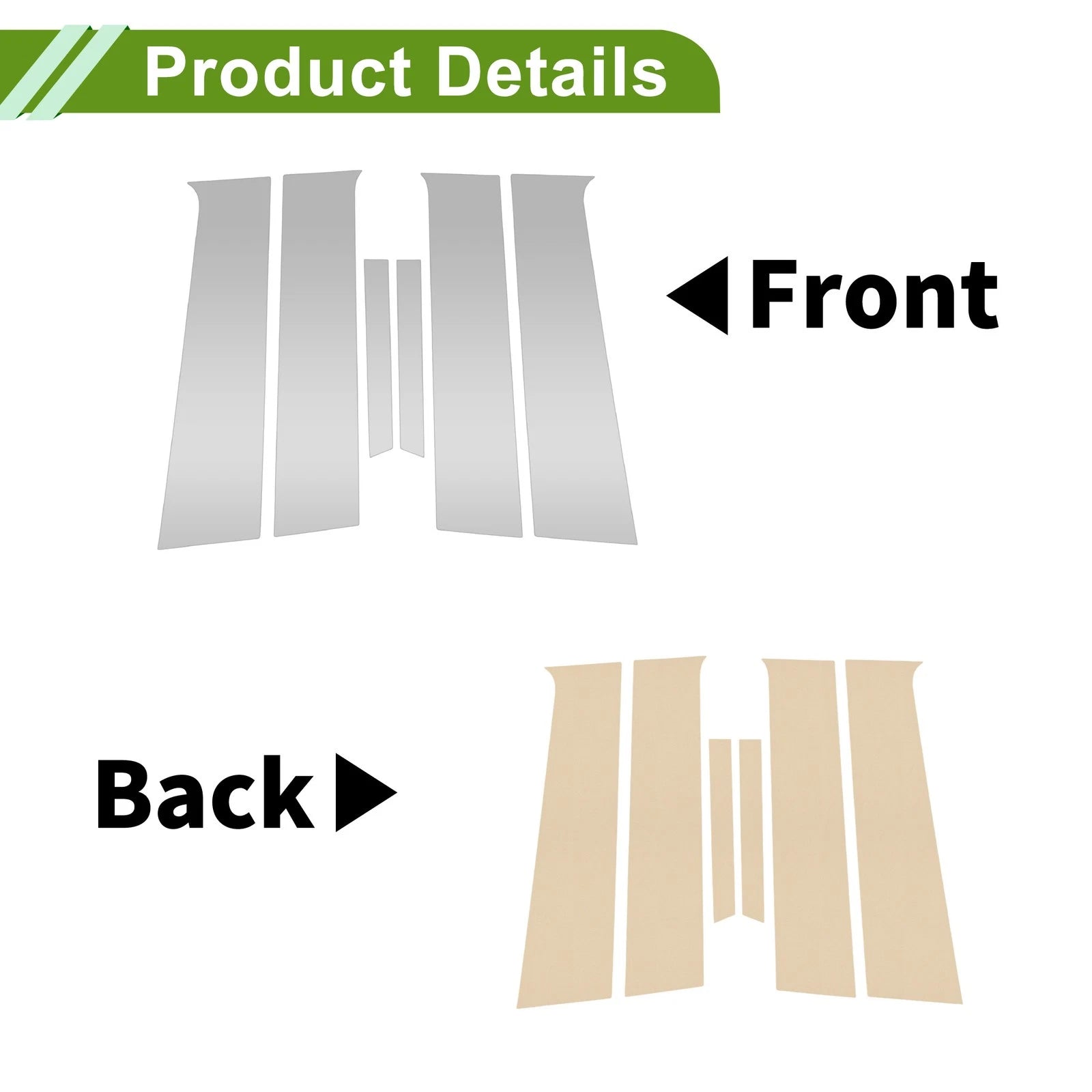 6 Pcs Pillar Window Trim for Chevy Aveo (2012–2023) Silver Tone