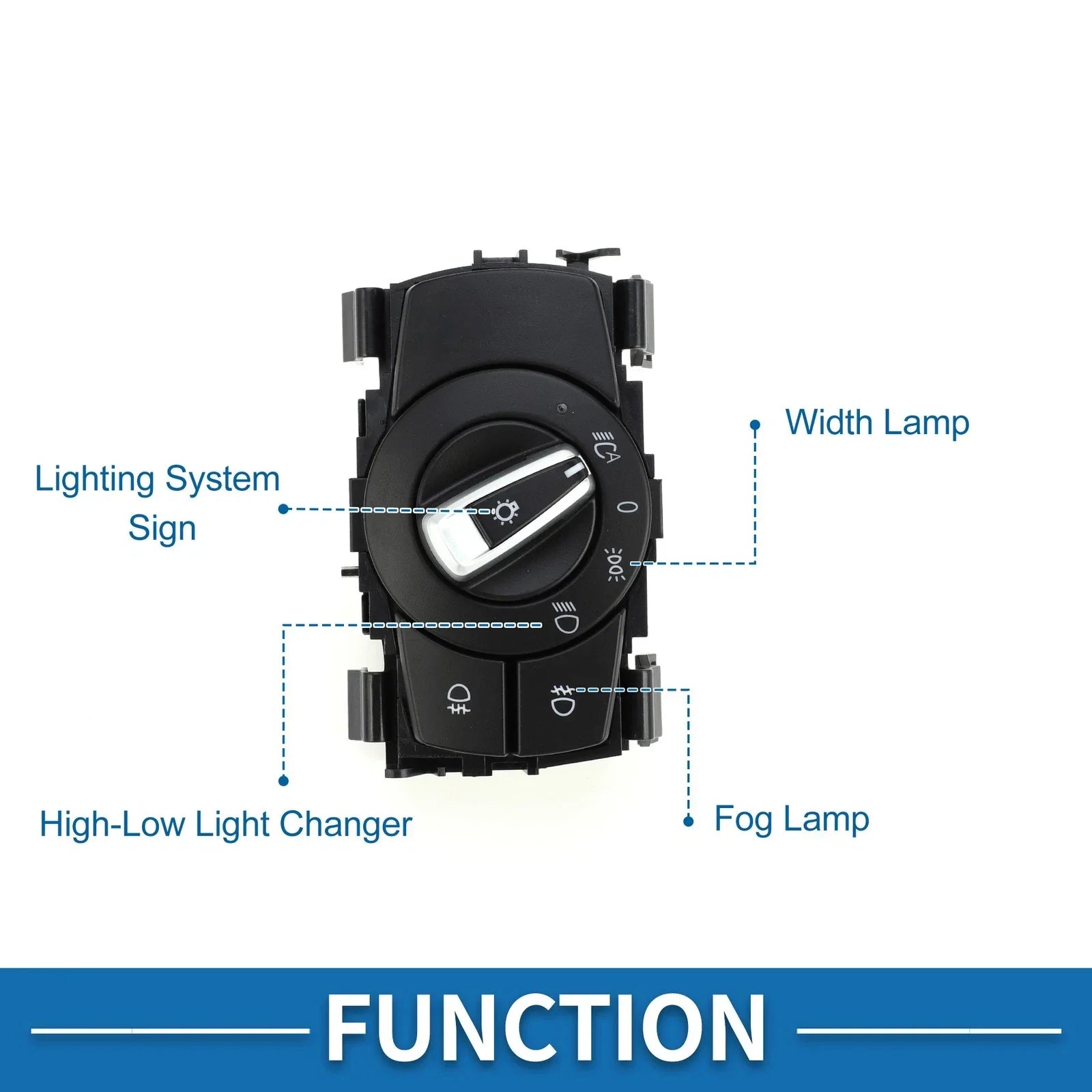 Headlight Switch for BMW 325i 335i Plastic Black (2008 - 2011)