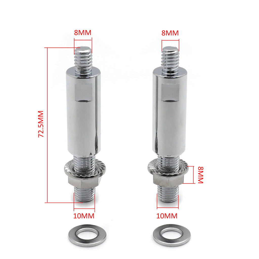 Chrome 1-1/2" Raised Mirror Adapters for Yamaha Ducati Scrambler (2015–2023)
