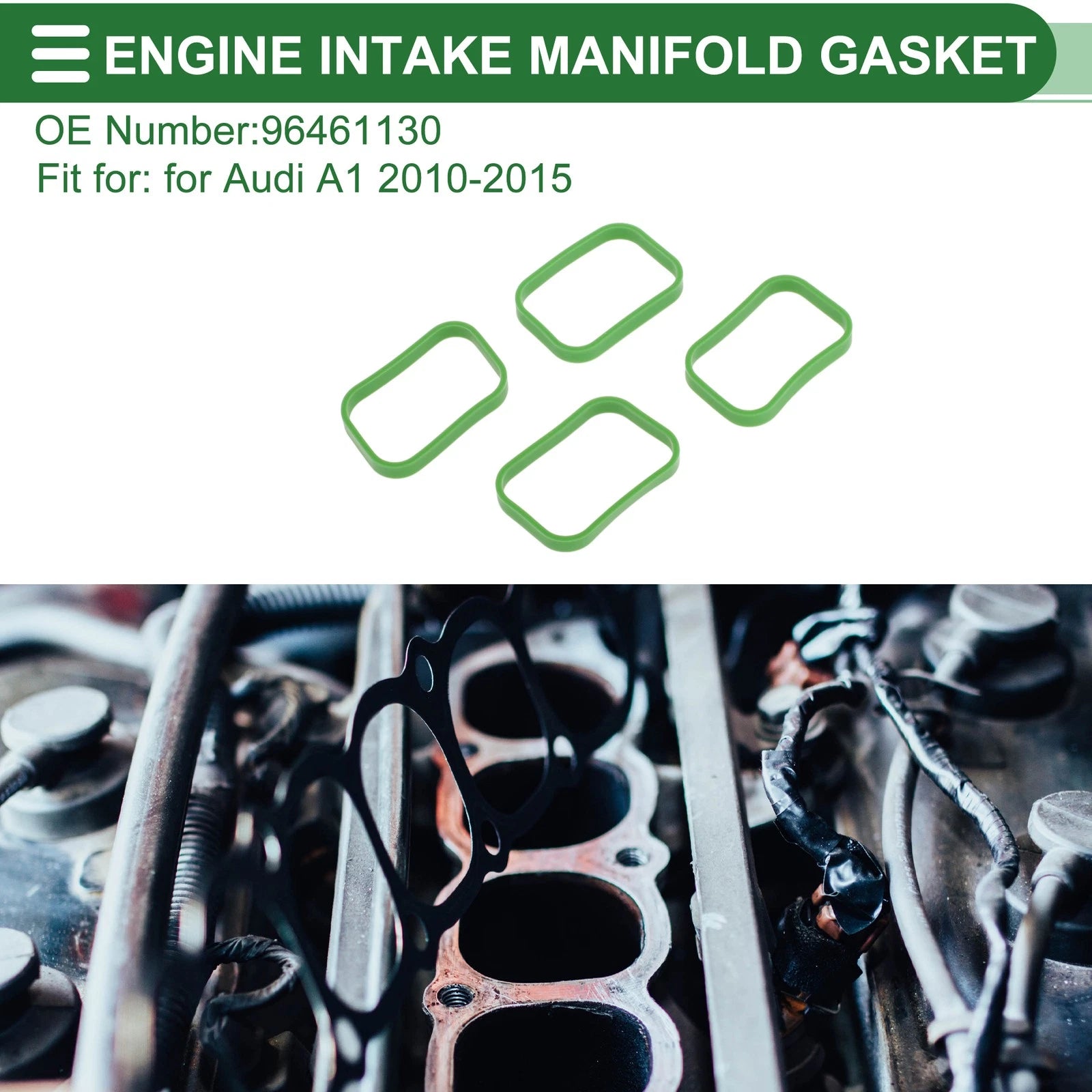 Set of 4 Engine Intake Manifold Gaskets for Audi A1 (2010–2015) No. 03C129717J