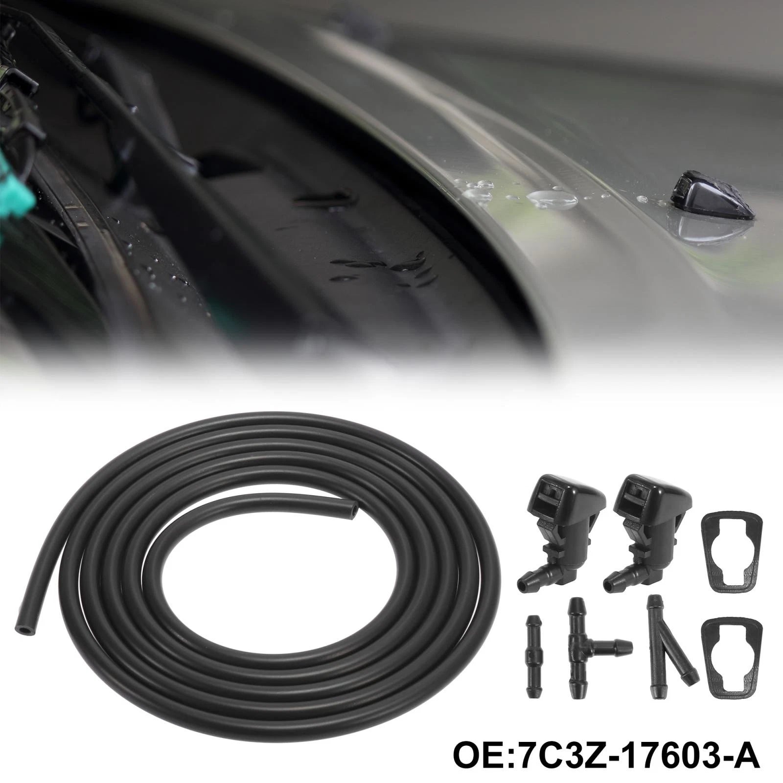Front Windshield Washer Nozzles Kit 7C3Z17603A for Ford F250 F350 F450 F550 (2008–2010)
