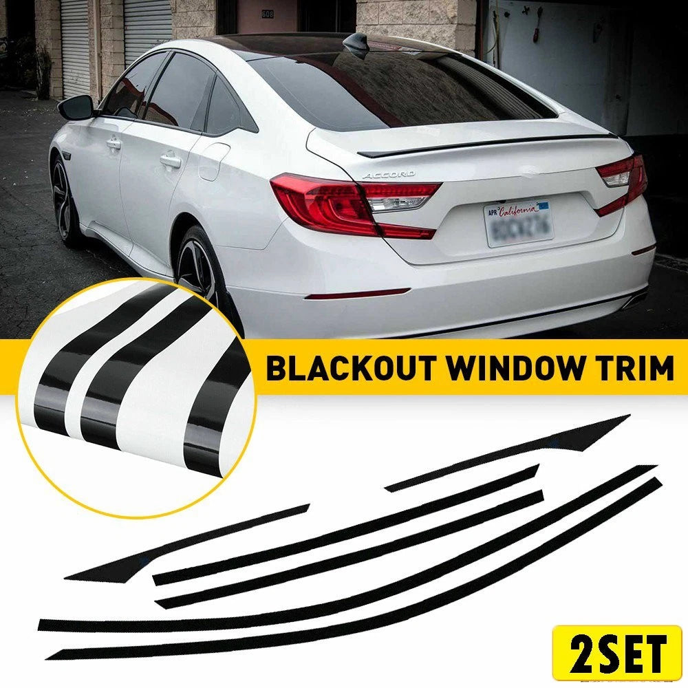 Set of 2 Chrome Blackout Window Delete Trims for Honda Accord Sedan (201)