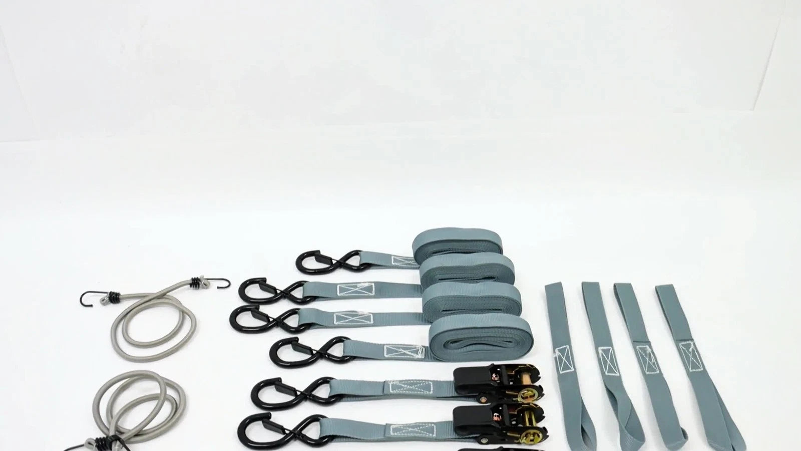 Set of 4 Ratchet Straps for Secure Cargo Tie-Down (2200lb Strength)
