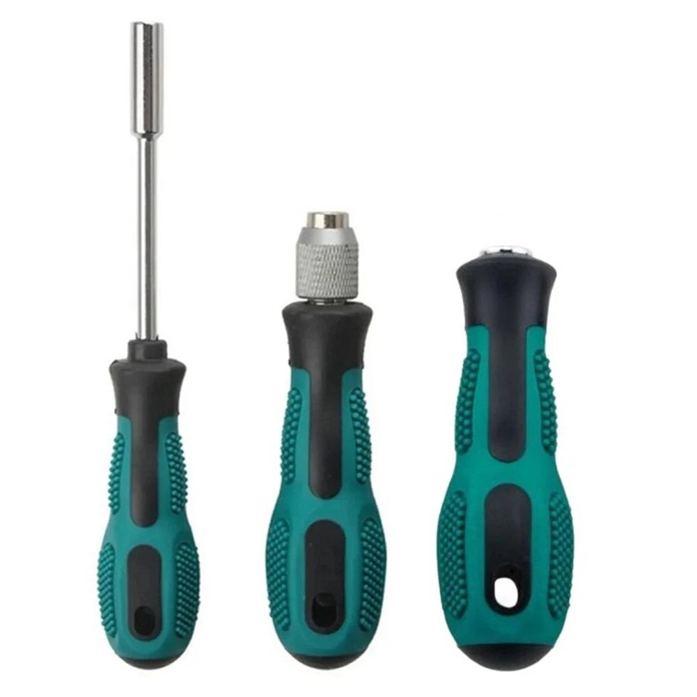 Screwdriver Handle 1/4 Inch Hex Non-slip Rubber Grip Alloy Steel