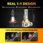 Set of 2 H11 H9 H8 LED Headlight Bulbs for Chevy Impala Malibu (2006–2013)