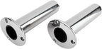 2X Stainless Steel 316 Deluxe Rod Holders with Drain Flush Mount 90 Degree