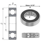 1 Pc 6800DD Deep Groove Ball Bearing for Scooter Skateboard (10x19x5mm)