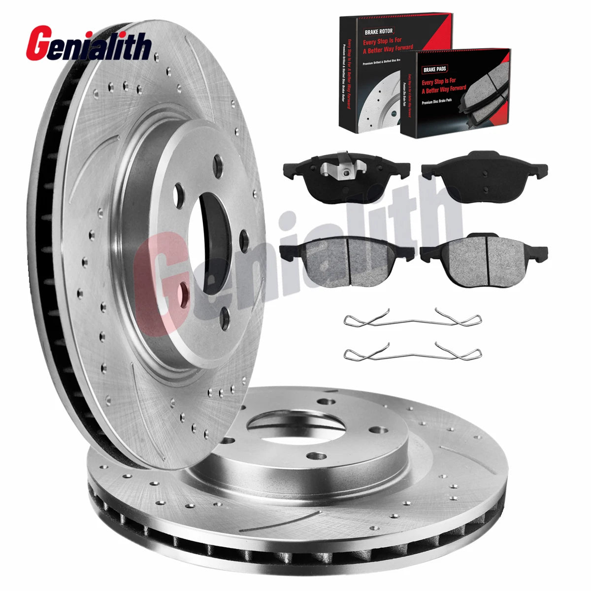 10.94'' Front Disc Rotors & Ceramic Brake Pads for Ford Focus, Volvo C30, S40 (2000–2011)