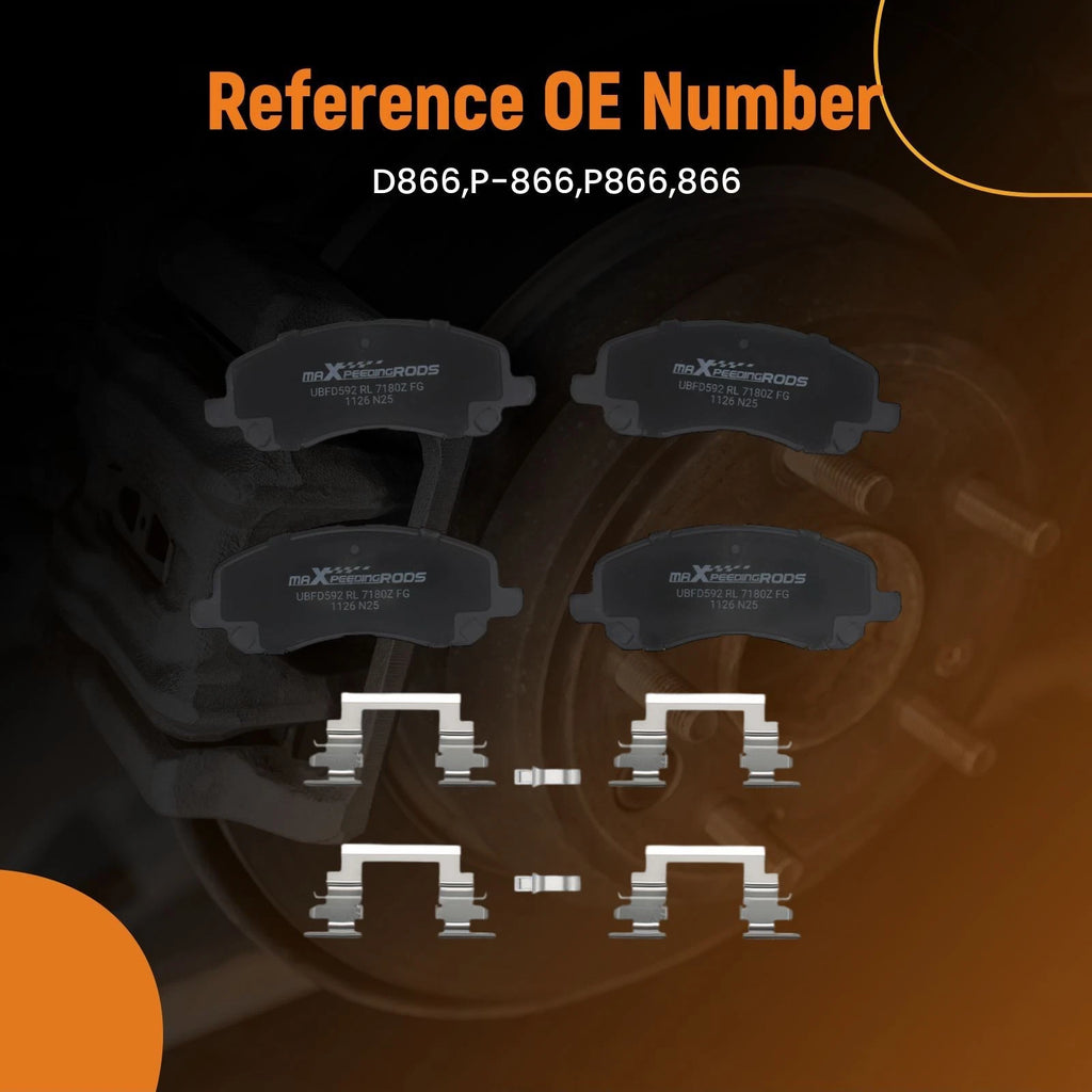 Front Ceramic Brake Pads Kit for Chrysler Sebring (2001–2005, 2007–2010) D866