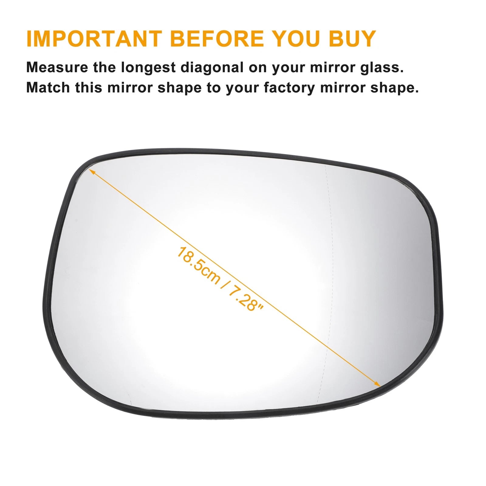 Right Side Heated White Mirror Glass for Honda Jazz (2002–2008)