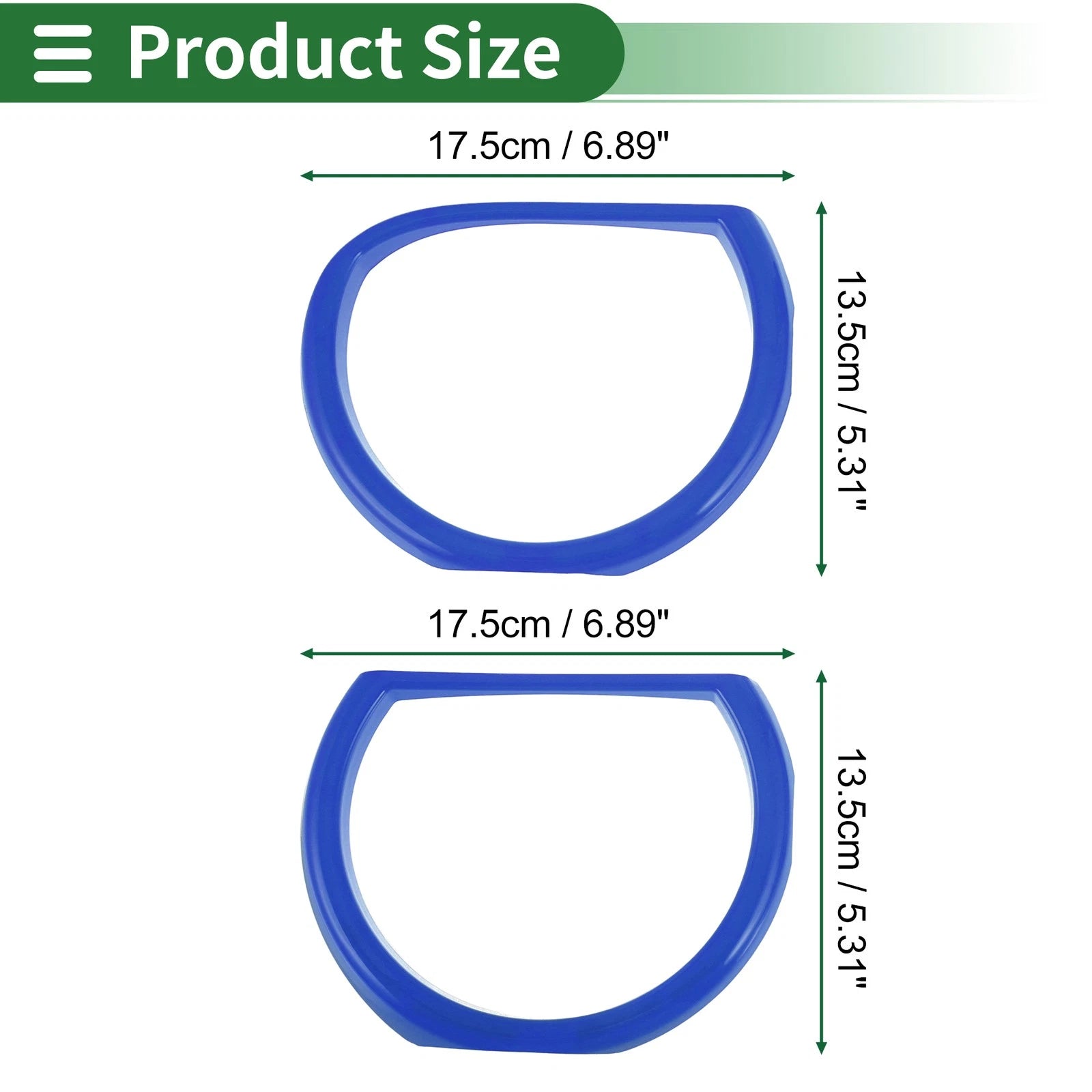 Set of 4 Headlight Trim Bezels for Dodge Challenger (2015–2024) ABS Blue