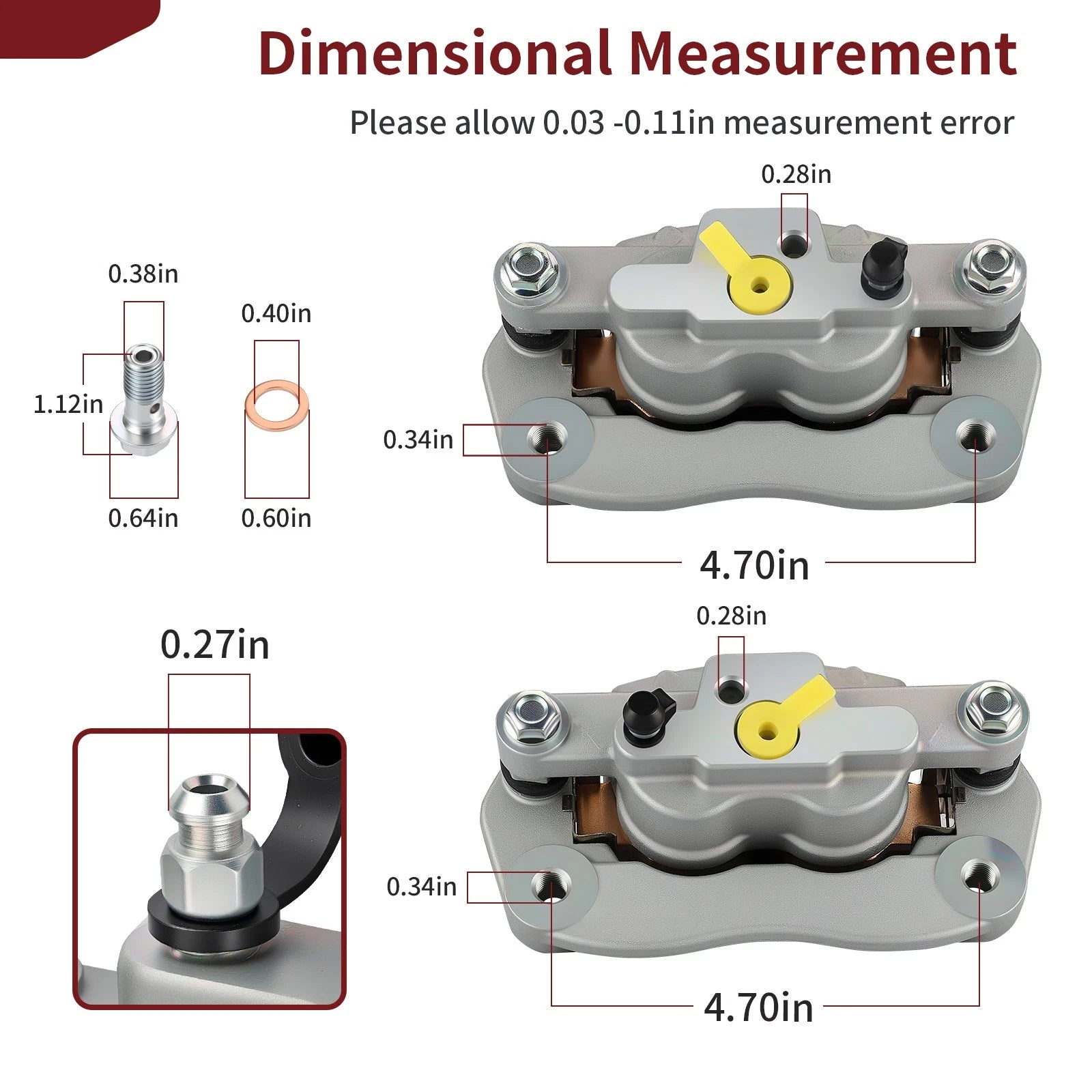 Rear Brake Calipers with Pads for Yamaha YXZ1000R (2016-2024)