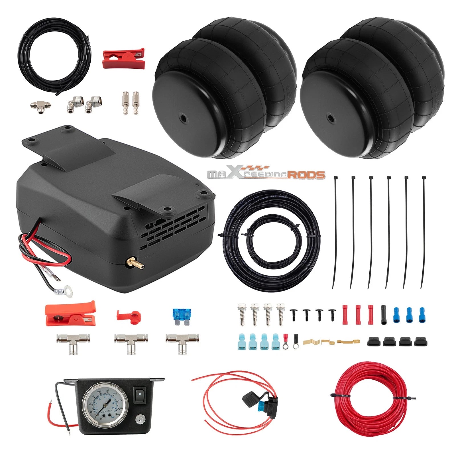 2X Air Suspension Bag Kit for Universal Applications (1/2" NPT)