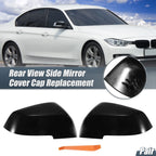 1 Pair Rearview Mirror Cover Cap Gloss Black for BMW 328i 125i 330i 320i 220i (2012–2019)