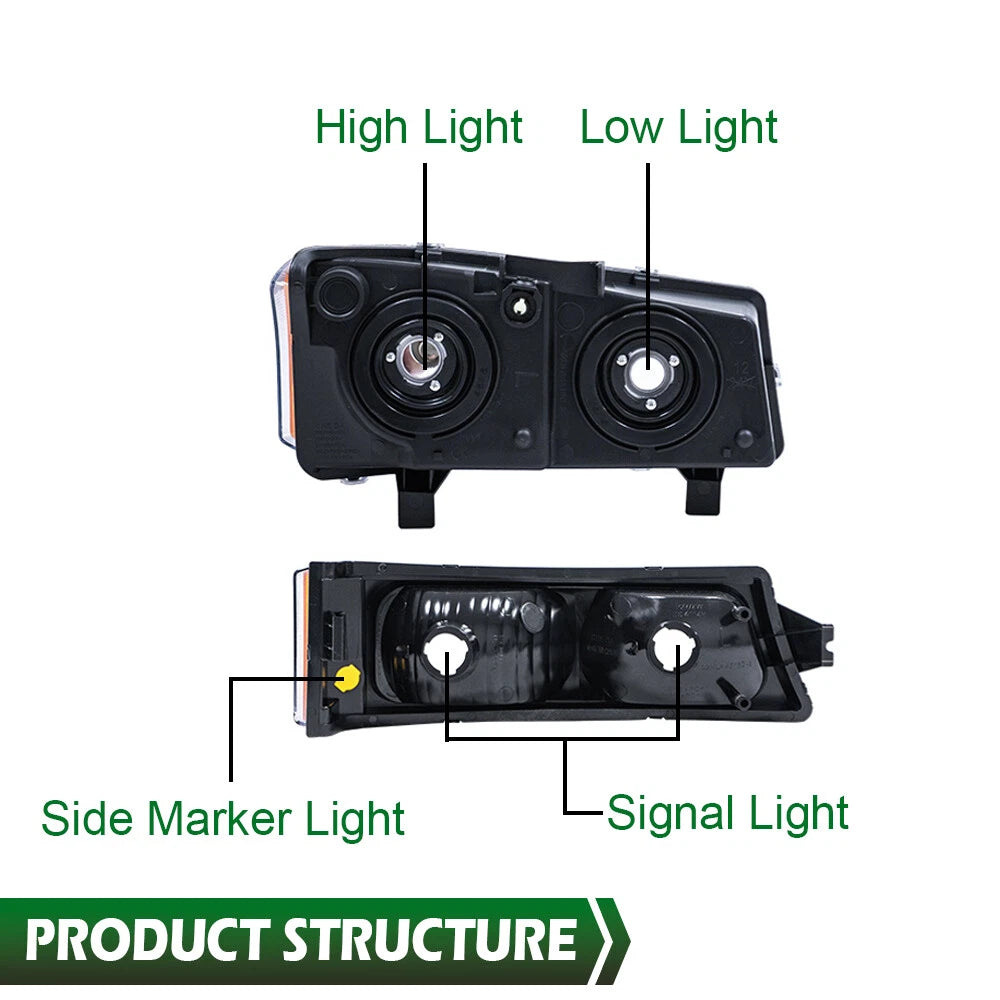 Smoke Lens Headlights & Black Tail Lights for Chevy Silverado (2003–2006)