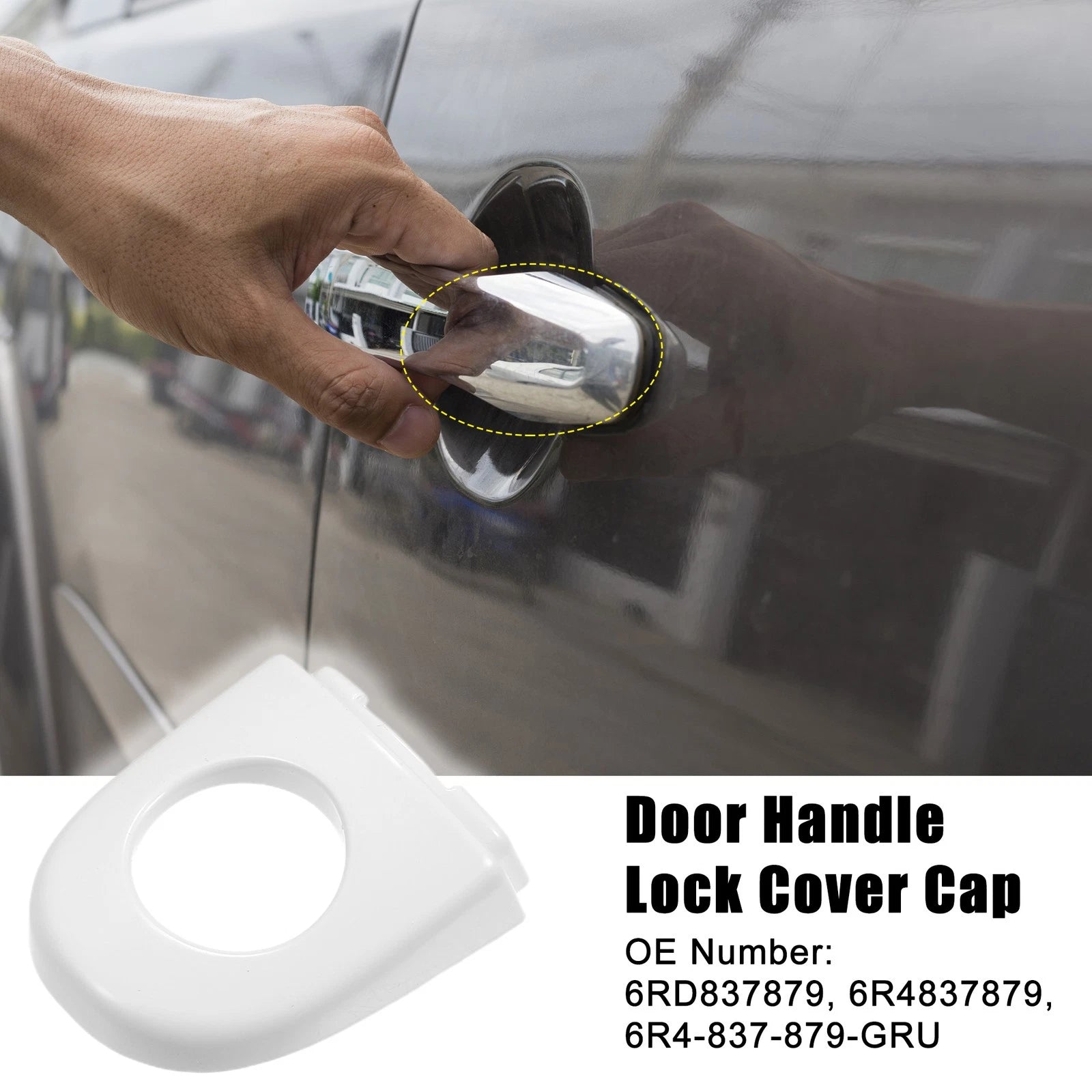 Front Left Door Handle Cover Cap for Volkswagen Jetta (2011–2016) - White