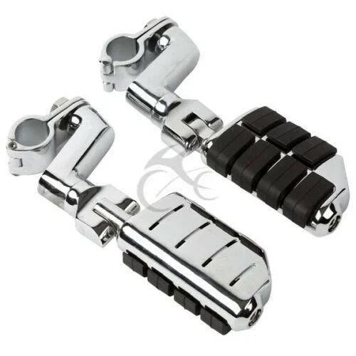 22mm-35mm Chrome Highway Bar Foot Pegs Mount Clamps for Harley Honda GL1800