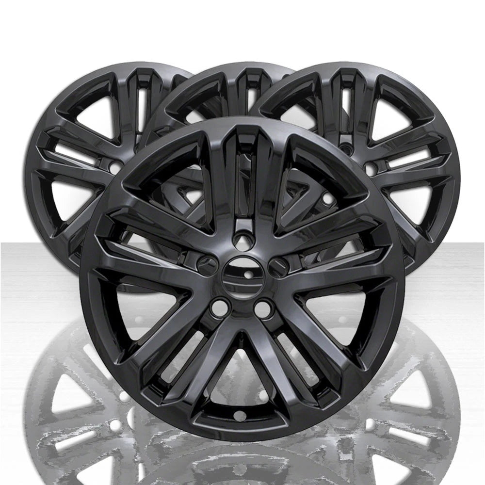 Set of 4 18" 5 Split Spoke Wheel Skins for 2011-2017 Ford Explorer - Gloss Black