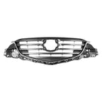 Replacement Gray Chrome Polypropylene Front Grille w/Horizontal Bars