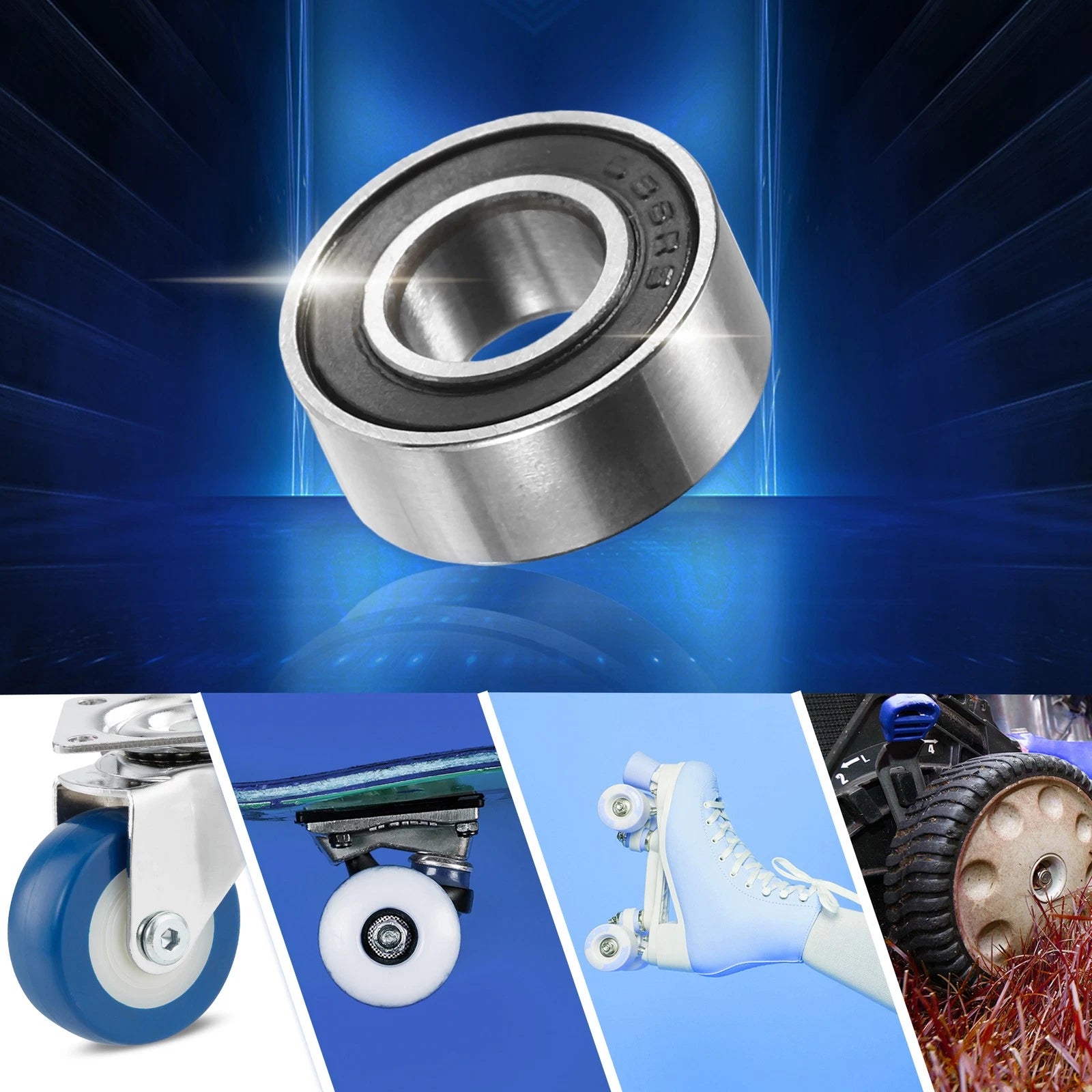 2 Pcs 686-2RS Deep Groove Ball Bearings for Auto (6x13x5mm)
