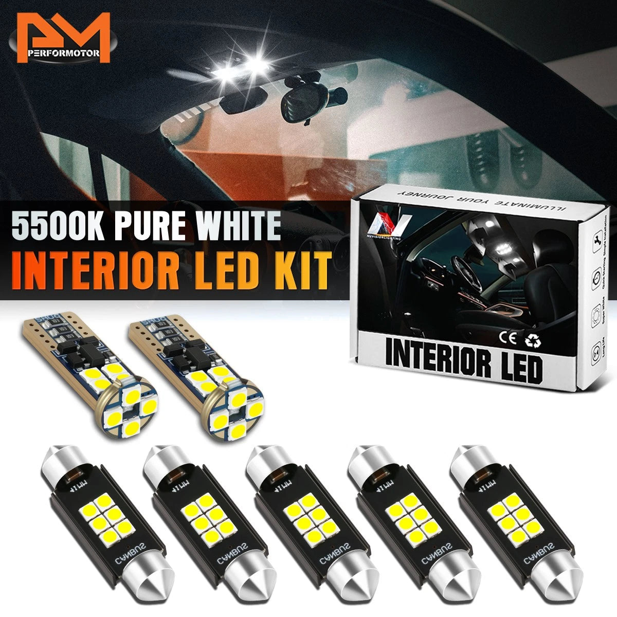 LED Dome License Plate Cargo Light Bulb Kit 7 Pcs for GMC Yukon (2007–2014)
