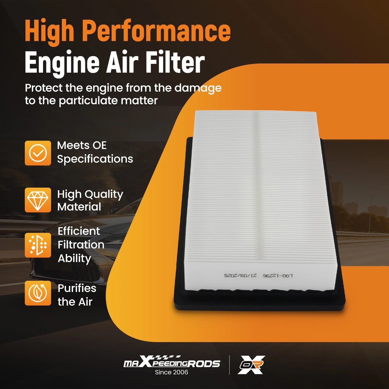 Engine Air Filter for Hyundai Accent L4 1.6L (2018–2022) 28113H9100 AF5294 CA12296