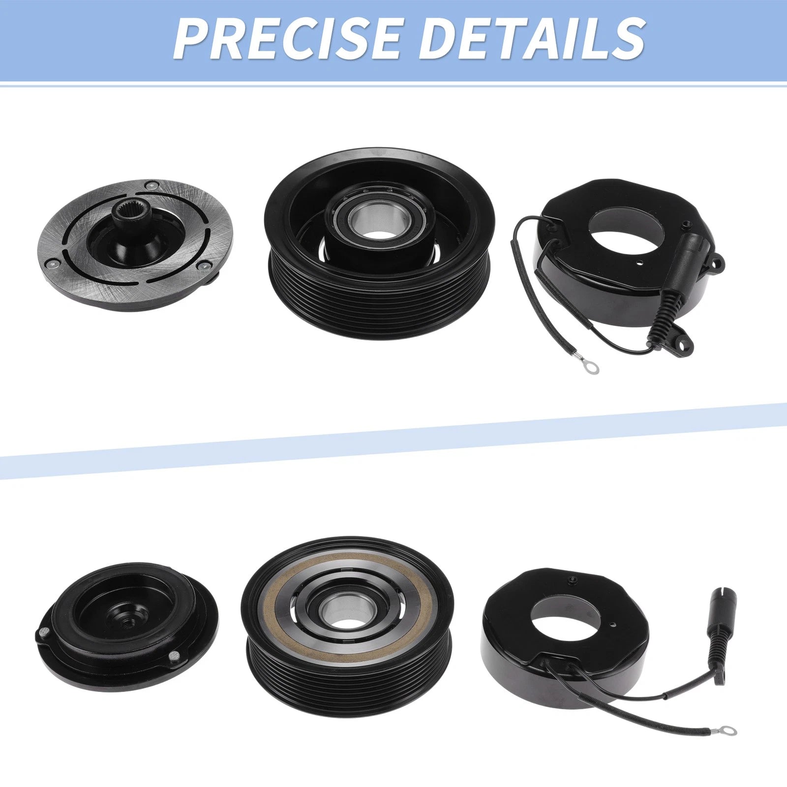 AC Compressor Clutch Kit for Dodge Ram 2500 6.7L (2010–2018) 10S17C 8 Groove