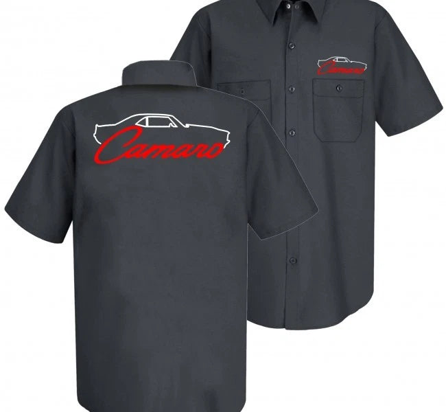 Mechanic Style Shirt with Chevrolet Camaro Logo for 1st Gen Camaro (1967–1969)