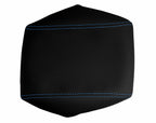Console Lid Armrest Cover for Dodge Challenger (2008–2014) Carbon Fiber Blue Stitch